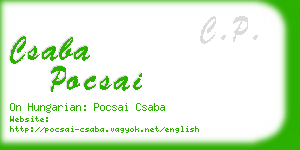 csaba pocsai business card